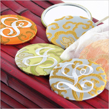 Asian brocade purse mirrors